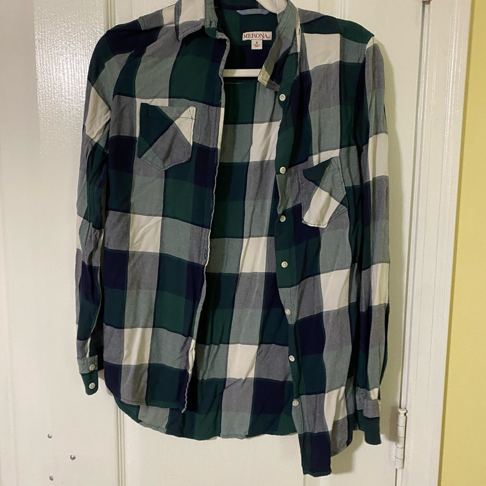 Abercrombie & Fitch Green Plaid Men's Shirt